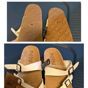 white sandals